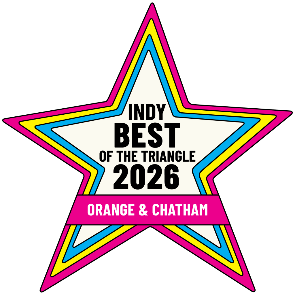 INDY Best of the Triangle 2026 Orange and Chatham County recognition logo